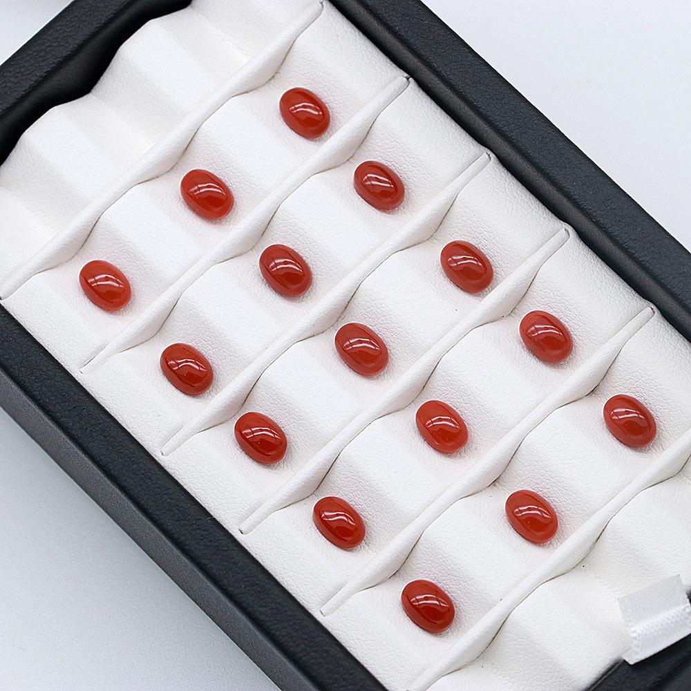 Natural Southern Red Agate Oval Cabochons and Semi-Finished Stones for Jewelry