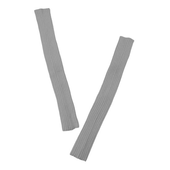 

1 пара осенне-зимних перчаток с полупальцами, вязаные, высокой эластичности, нескользящие, длиной выше локтя, гетры для рук, однотонные серый