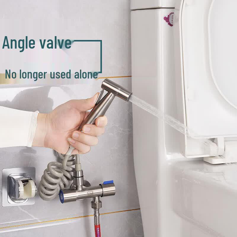 LINDONG 304 Stainless Steel Dual-Control 3-Way Faucet with Spray Gun