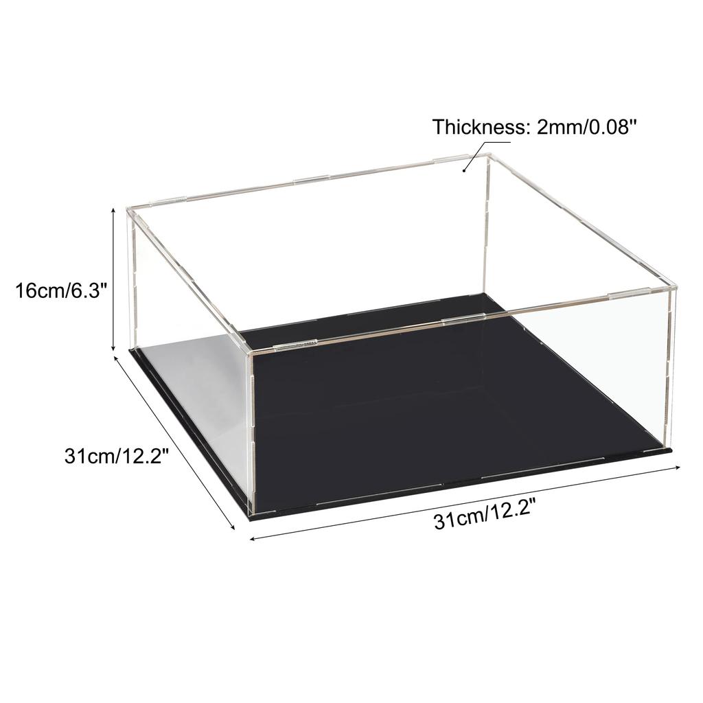 Uxcell Display Case, Dustproof, Protective Cube, Clear Acrylic, 30x30x15 Cm