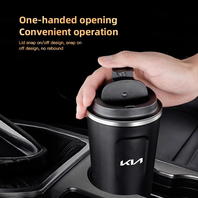 380ml Auto-Kaffeebecher Edelstahl Thermobecher für KIA Sorento Niro Soul EV6 Stonic RIO Ceed Carnival K5 Stinger Forte Picanto