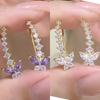 Zircon Butterfly Earring Earrings for Women, Niche Design, Exquisite Versatile Stud Earrings, High-end and Personalized Earrings for 2026