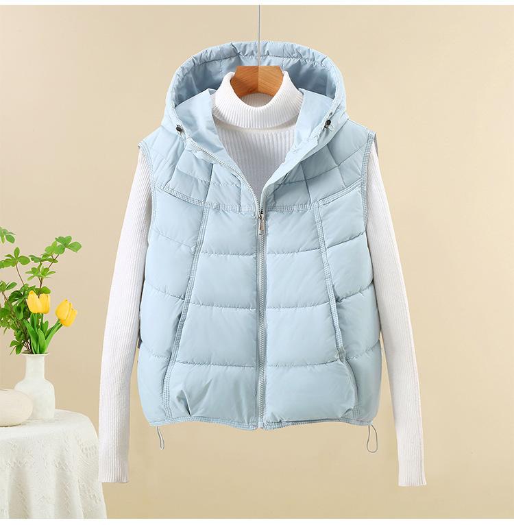 Down cotton vest autumn and winter loose cotton jacket vest vest sleeveless vest warm cotton jacket short jacket