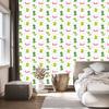 Crocodile wallpaper in white, lime and powder pink for the living room and bedroom 50x1000