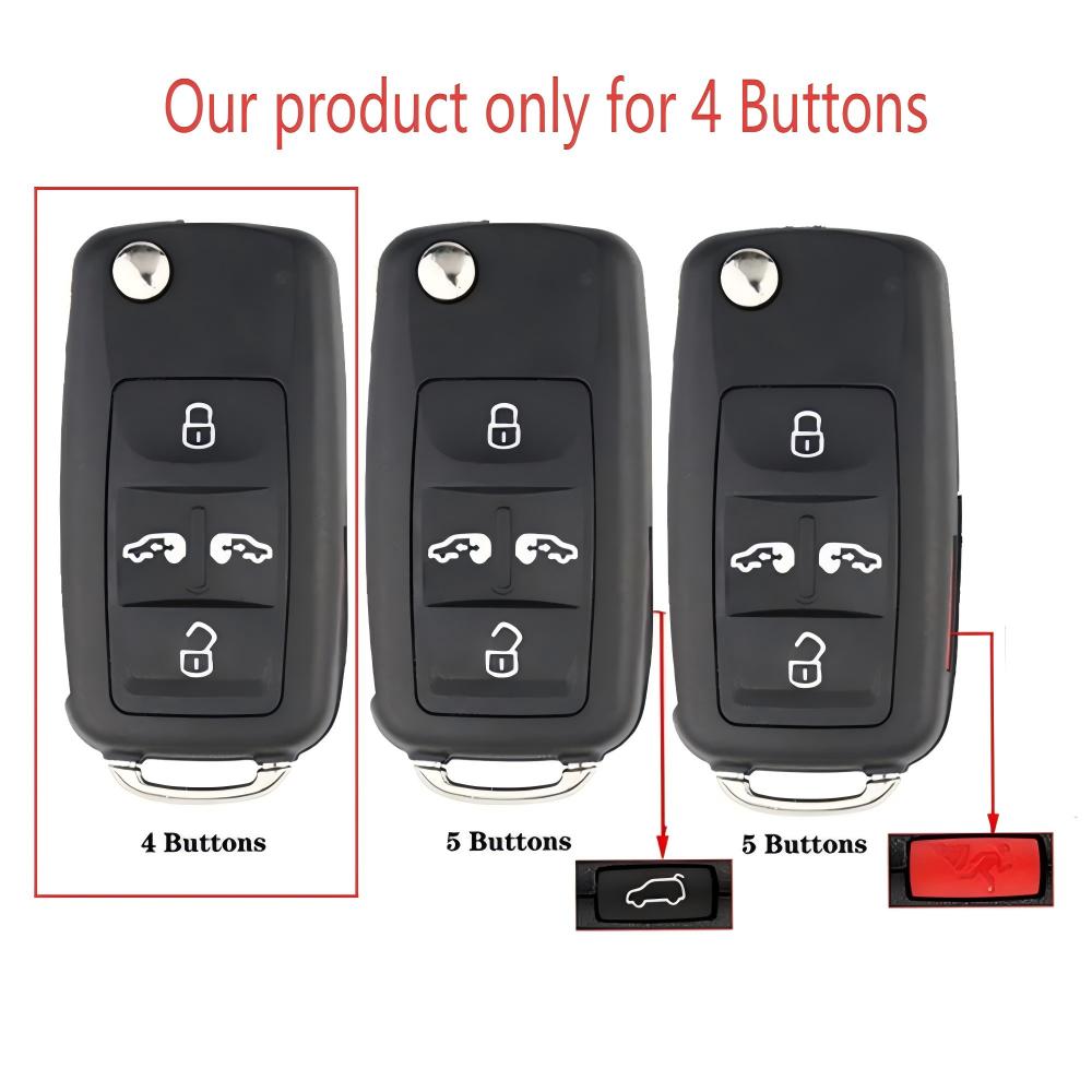 Silicone Car Key Cover Case For 4 Buttons VW Volkswagen Sharan Multivan T5 Caravelle MPV Auto Folding Fob Cover Replacement