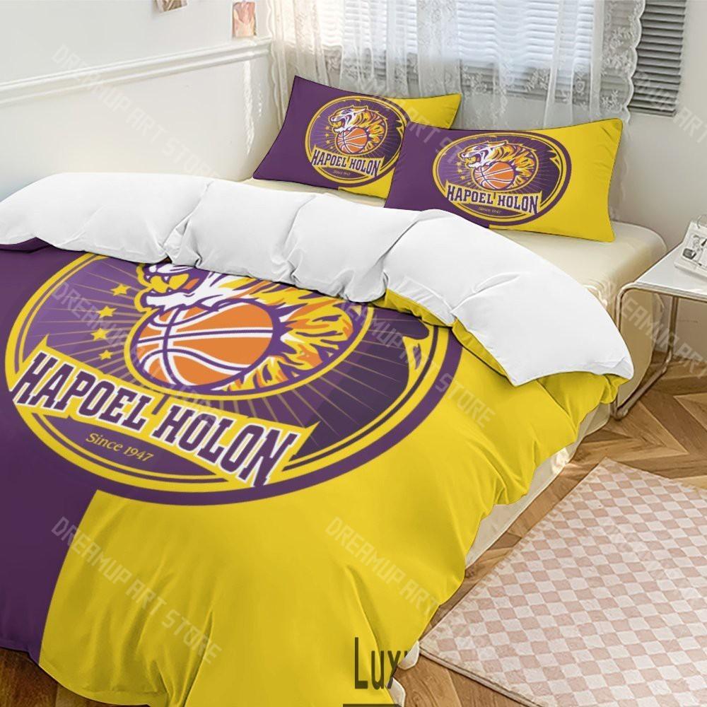 

3D Print Hapoel Holon Basketball Bedding Set Twin Queen King Full Size Duvet Cover Pillowcase for Boys Girls Adult EU Single 90x200cm