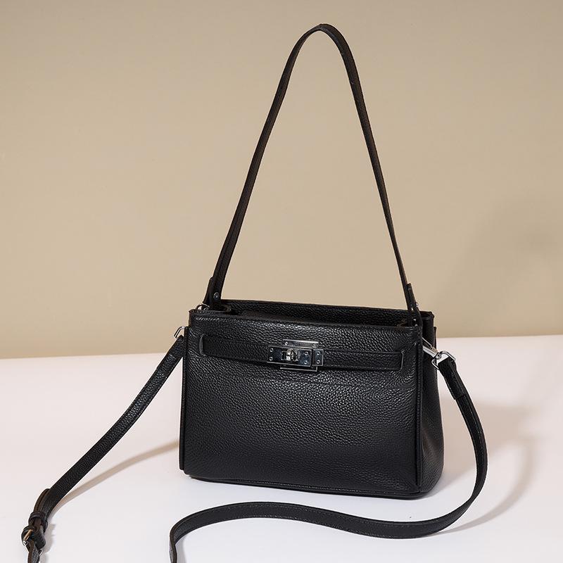 Kopf Rindsleder Echtleder Tasche - Abschließbare Unterarmgeldbörse (Premium Sense Damen Umhängetasche mit großer Kapazität für Pendler)