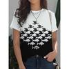 Summer Round Neck 3D Various Animal Print Top Fashionable Casual Short Sleeved Women's T-shirts