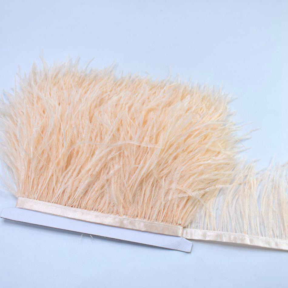 100Cm Natural Ostrich Feather Trim Ribbon Crafts Diy Boho Wedding Dresses Sewing White Plume Tape Party Home Decoration