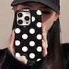 Retro elegant polka dot pattern phone case suitable for iPhone 17 16 15 14 13 12 11 Pro/Max/Plus anti drop and shockproof