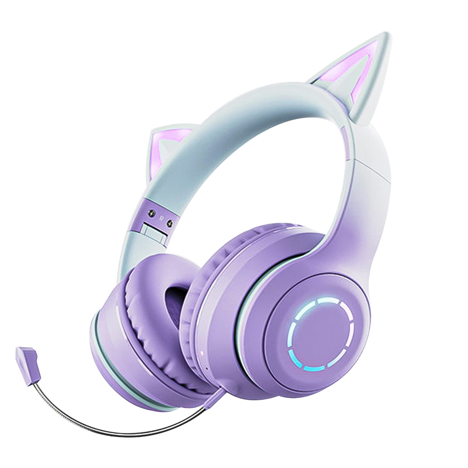 

Bluetooth-наушники с кошачьими ушками, кошачьи ушки, с мерцающим радужным цветом, Bluetooth-микрофоном, звуком, размер кошачьих ушек, проводные и беспроводные звонки, подарок на год для и