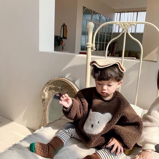 Velvet Hoodie Winter Clothing for Boys and Girls Cartoon Embroidered Velvet Sweater Korean Warm Top