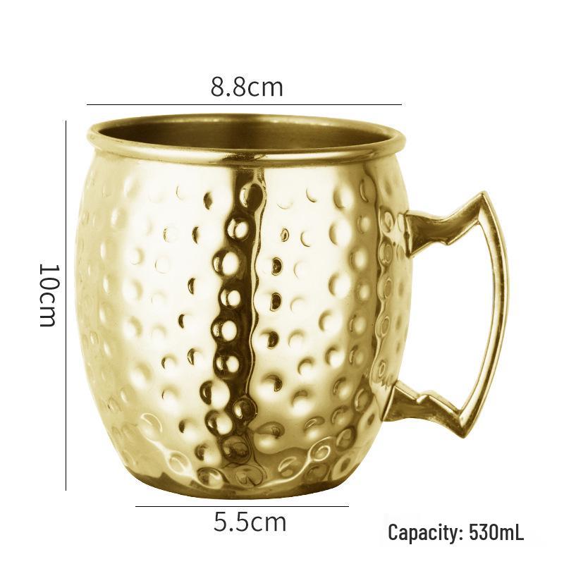Gehämmerter Kupfer Moscow Mule Becher - Edelstahl Cocktail- & Weinglas