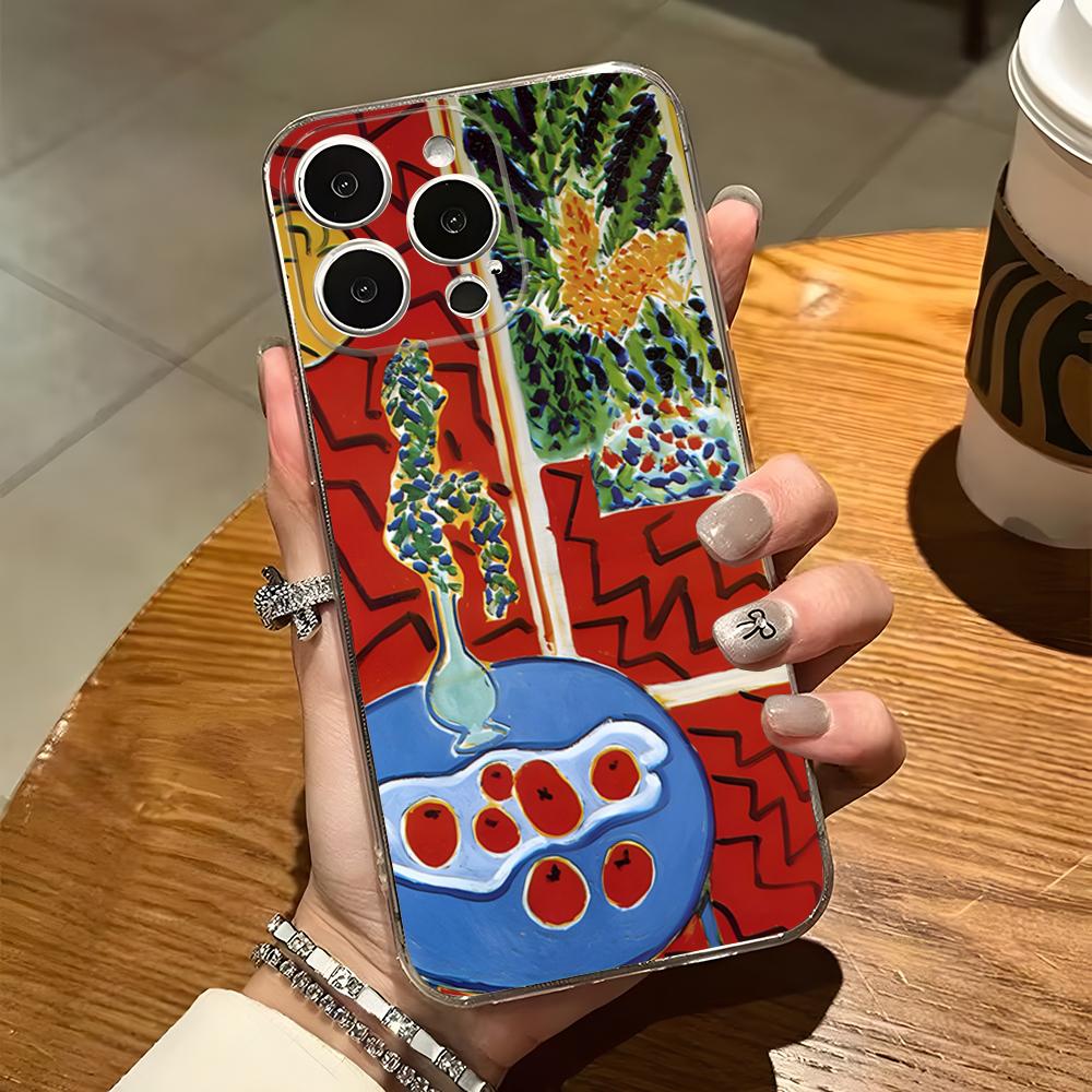 Matisse Art Painting Phone Case For Iphone 15 Pro Max 14 Plus 11 12 Mini 13 Pro 7 8 X XR XS SE Transparent Back Cover