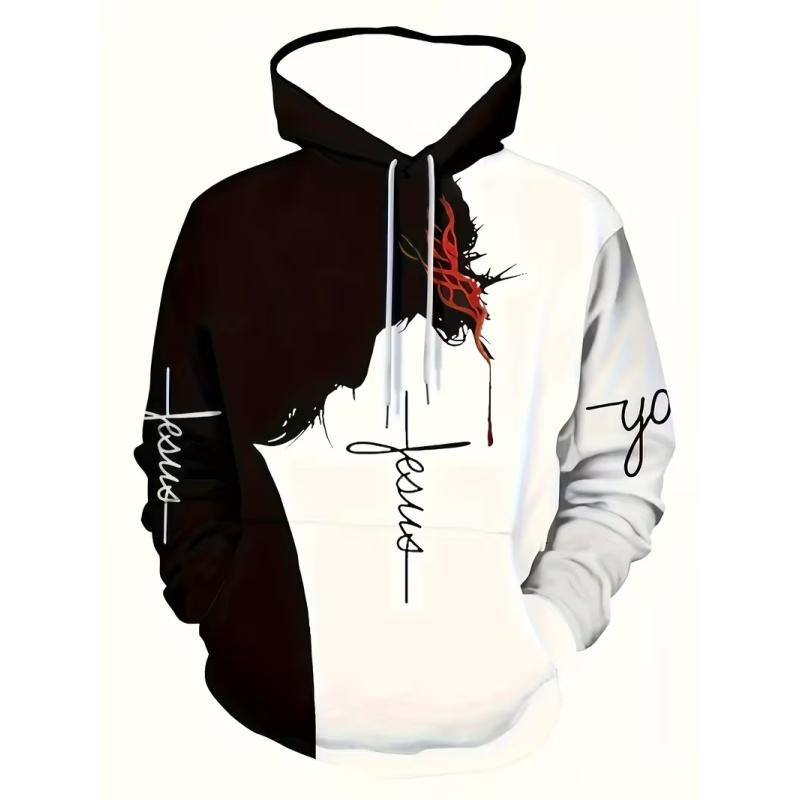 Cross-border Large-size Men's and Women's 3D Digital Printed Fleece Hoodie with Hood, Fashionable and Casual Winter/autumn Hoodie