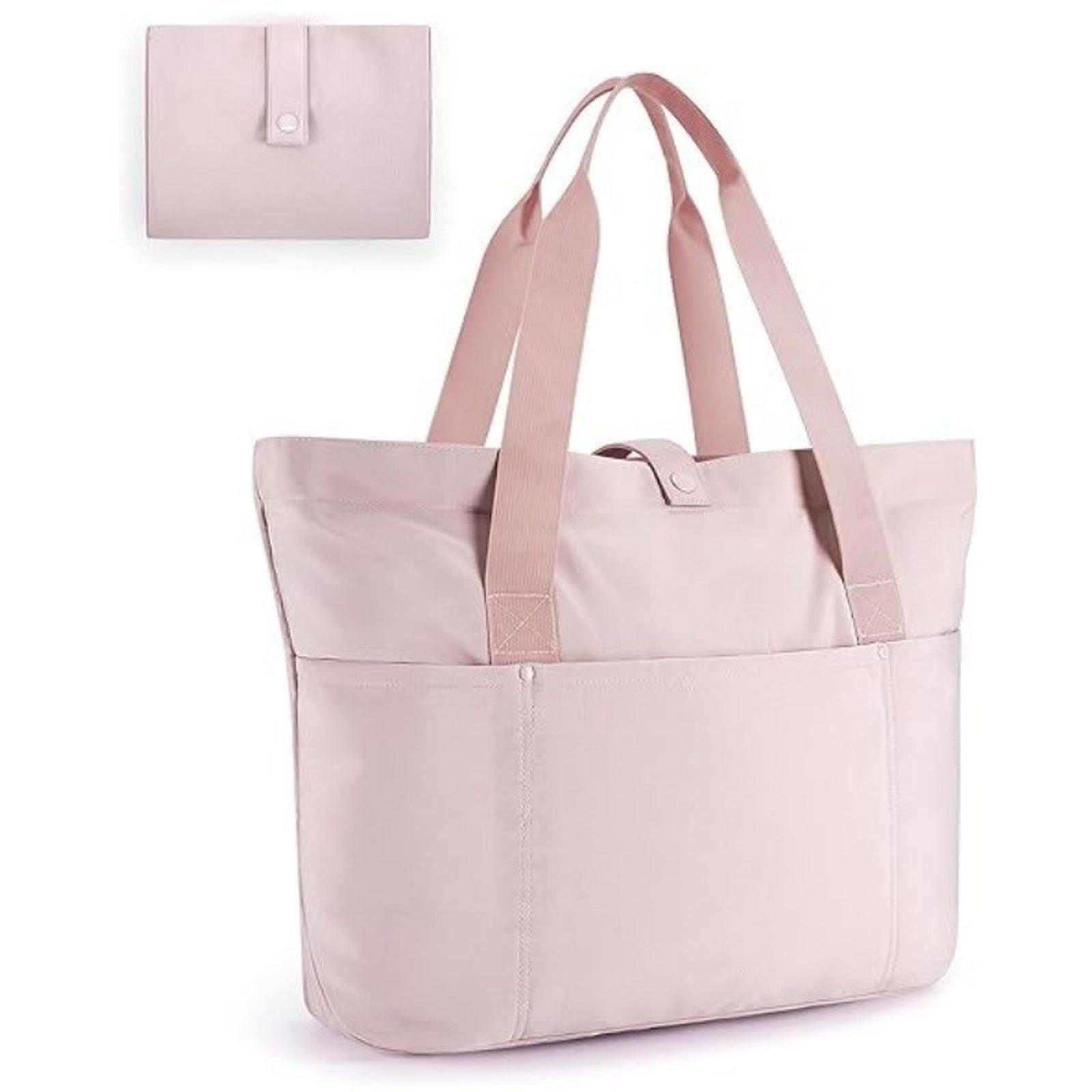 

Women Tote Bag Laptop Travel Tote diaper Gym Yoga Bag Shoulder Bag for Work Student Class Shopping Bag One Size рожевий