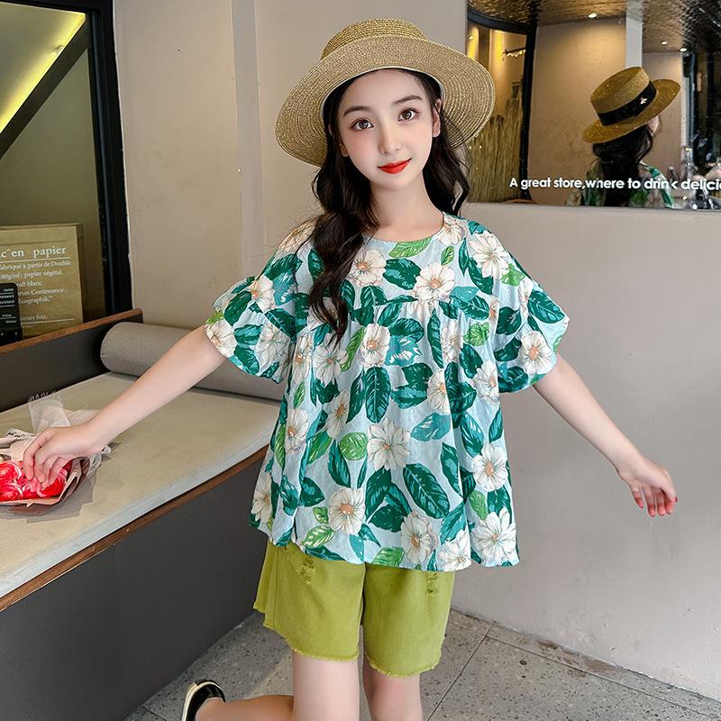 Girls' Summer Suits, Summer Western Style, Korean Children's Two-piece Suits, Girls' Children's Clothing