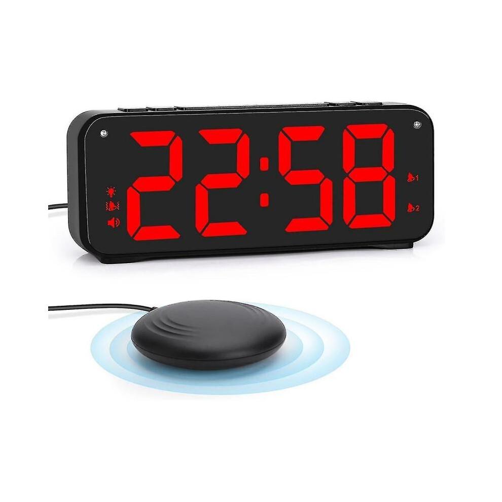 Loud Alarm Clock for Heavy Sleepers Adults,dual Alarm Clock with Bed Shaker,for Bedrooms,6.5in Disp