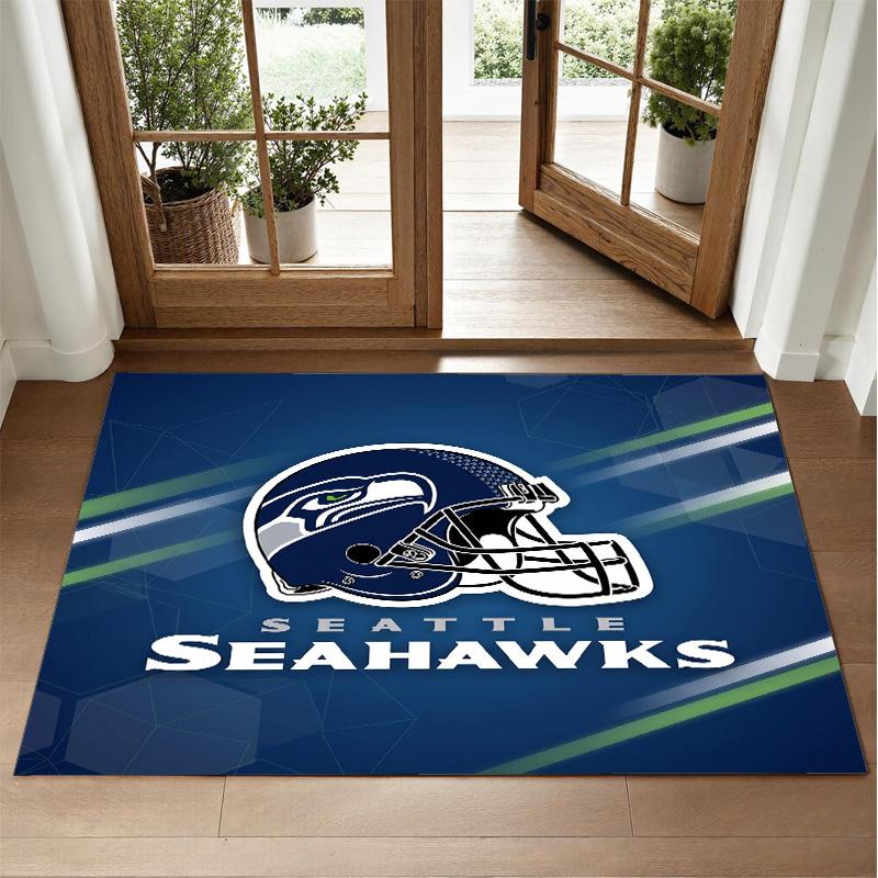 Seattle Seahawks Design Crystal Velvet Rug Soft Decorative Mat for Bedroom Entrance