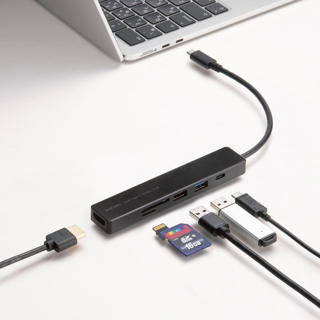 Sanwa Supply USB Docking Hub with HDMI Port USB-5TCHC26BK Type-C