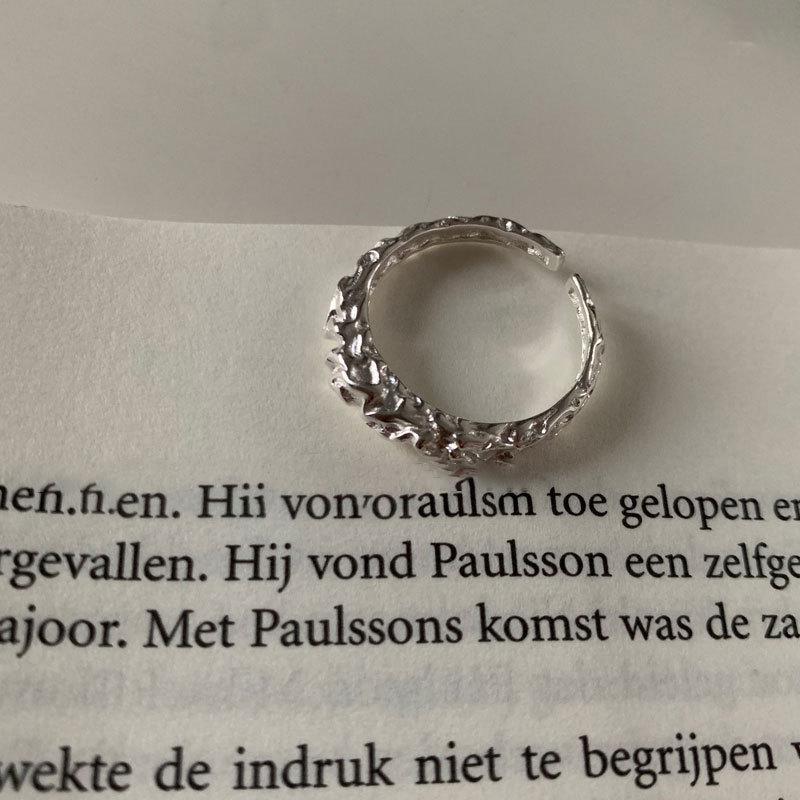 Mit Perlen verzierter Indexring aus 925er Sterlingsilber für Damen – stilvolles, modisches, leichtes Luxusdesign