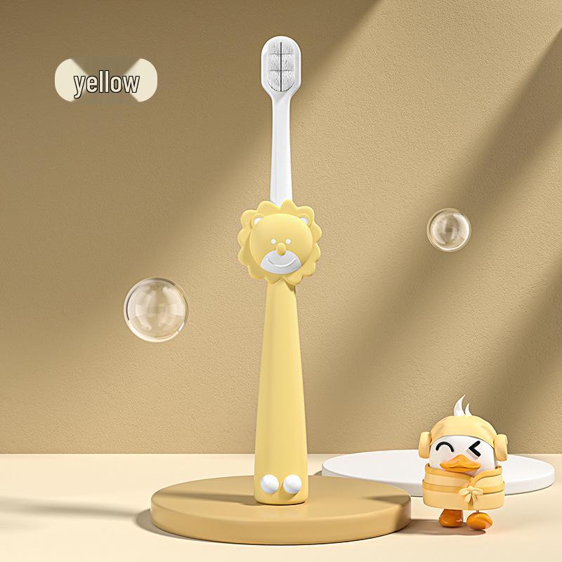 Cute Cartoon Little Lion Children's Soft Toothbrush for Ages 2-6 - Single Pack, Soft Bristles, High Quality
