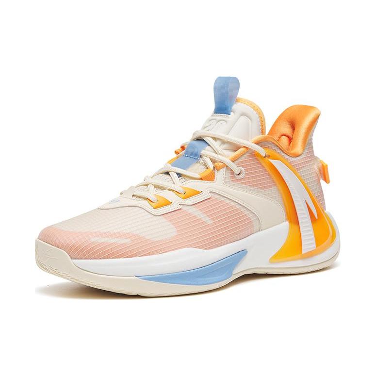 New Anta Swoosh 2.0 GH Cushioning Anti Slip And Wear Resistant Low Top Basketball Shoes Men's Orange White 112311602-4