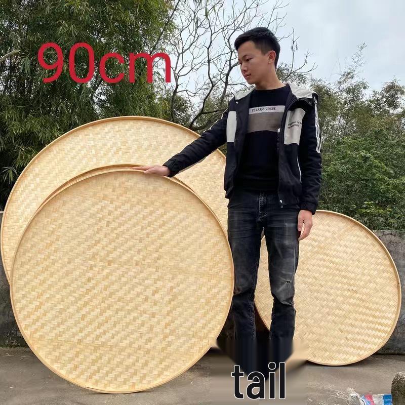 Große handgefertigte Bambus-Worfschale: Rattan gewebt, dekorativ und ideal zum Trocknen von Waren.