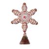 11.5CM Christmas Gingerbread Tree Topper Exquisite Sturdy Christmas Snowflake Treetop Ornament New Year Christmas Tree Topper