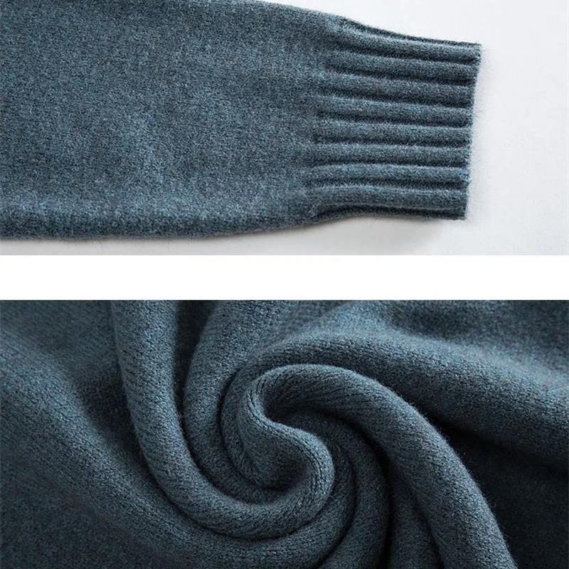 Women's Knitted Sweater Pullover 2023 New Autumn Winter Korean Color Matching Mid Length Knit Bottoming Shirt Female Tops Jumper