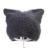 Fashion Beanie Hat for Women Girls Cat Ear Knit Hat Lovely Anime Skull Hat Y2K Moom Crochet Bonnet Hat Punk Headdress