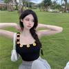 Design Sense Niche Wearing Daisy Camisole Tank Top for Women In Summer Spicy Girl Knitted Short Top Trendy