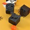 12 Count Tangerine Halloween Candy Boxes User friendly Paper Container With Eerie Pumpkin Designs