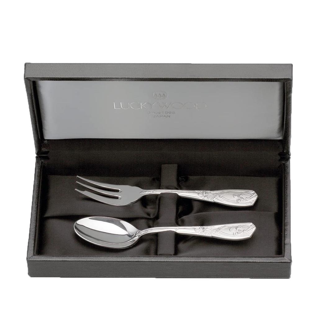 Lucky Wood Cutlery Set (2-Piece Set of Paris Nickel Silver and Tea Cake Set) Gift Wrapping Available, Tsubame-Sanjo, Niigata
