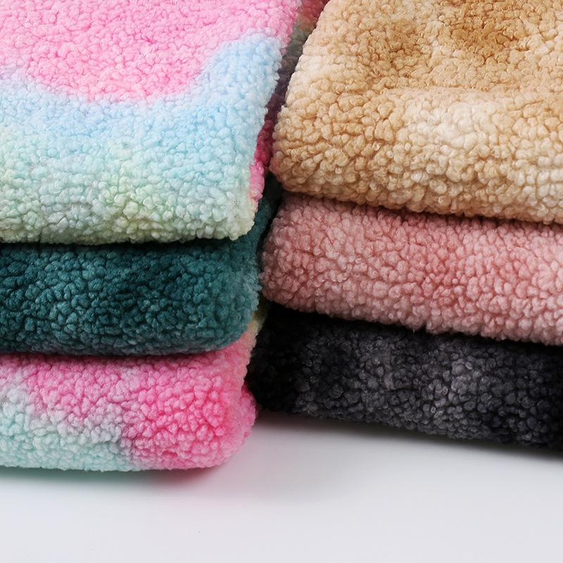 45x50cm Altai Thickened Big Granular Plush Fabric Autumn Winter Tie-Dye DIY Coat Toys Clothing Lining Teddy Cashmere Fabric