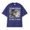 Team Punch Monkey We Ride At Dawn Graphic T Shirts Men Women Retro Fashion Gothic Tshirt Casual Short Sleeve T Shirt Streetwear