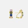 Boucles d'oreilles - Luxenter - Lymo - Argent 925 - Zircon multicolore - Or 18k