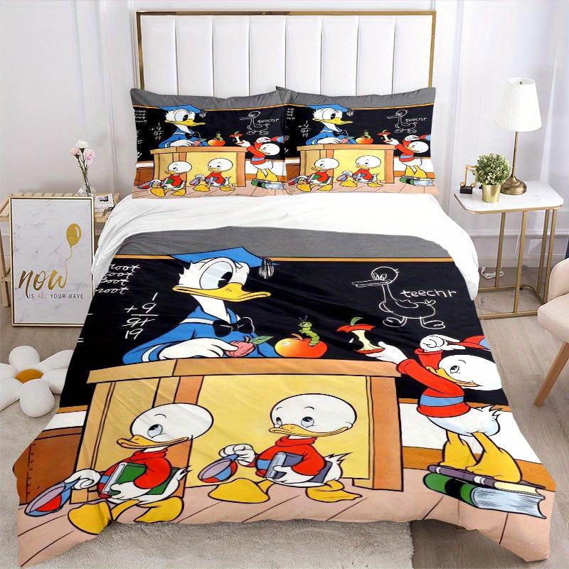 3pcs Donald Duck & Friends Bedding Set 1 Soft Quilt Cover + 2 Pillowcases, Machine Washable Suitable for All Seasons S029
