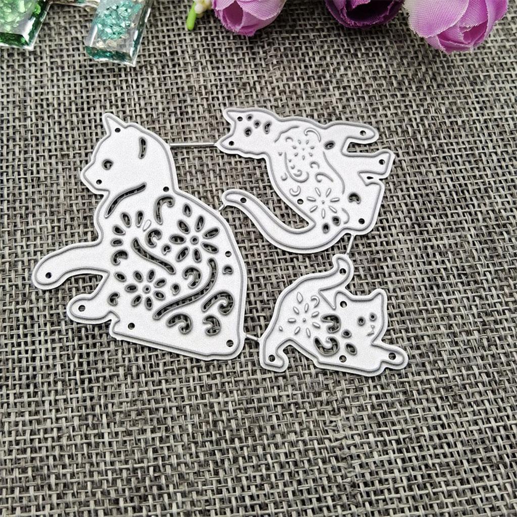 Metal Cutting Die 3D Playing Cats Cutting Dies for DIY Scrapbooking Photo Decor