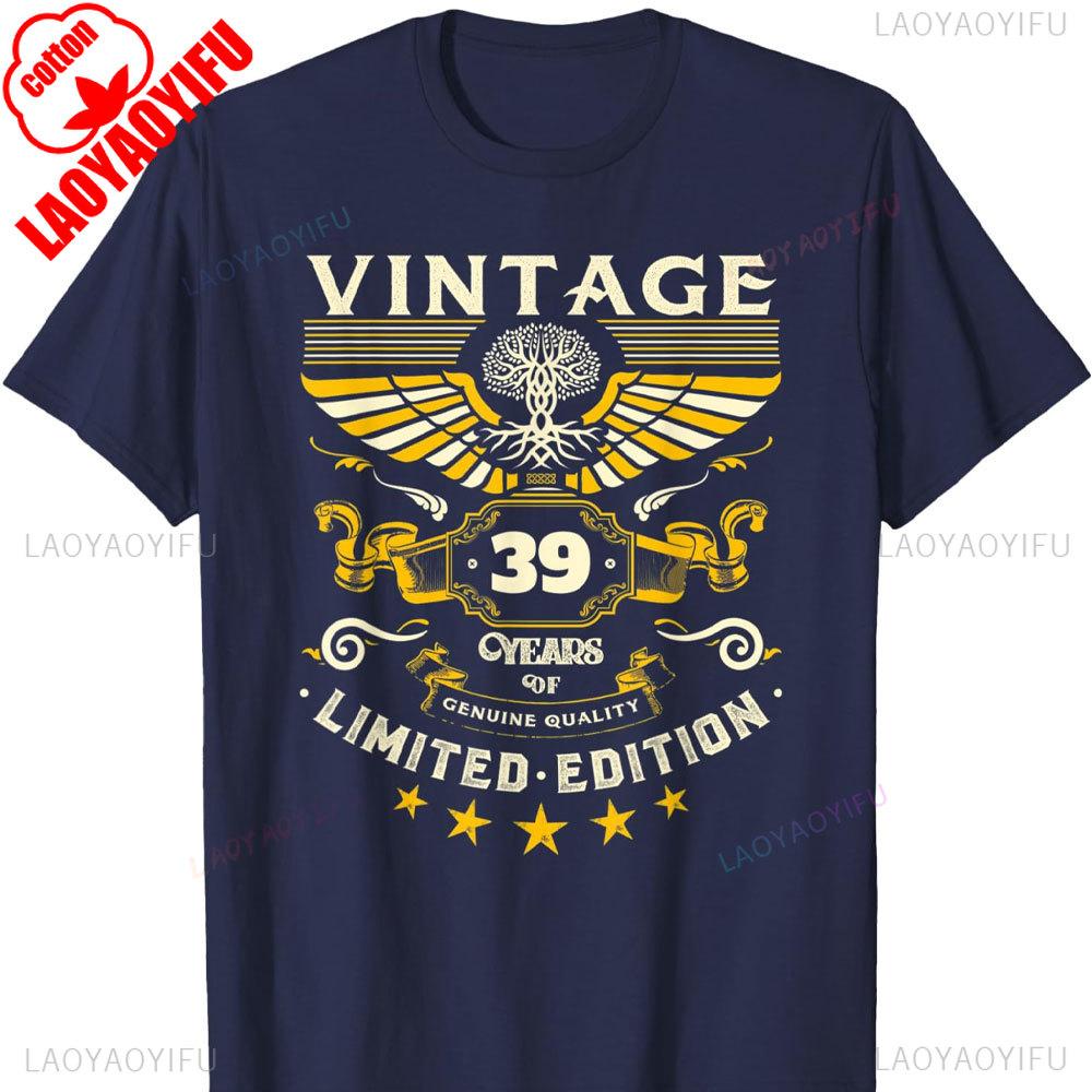 Mens Turning 39 Birthday Decorations for Men 39th Birthday TShirt Graphic T Shirts Men Clothing Streetwear High Quality Cotton