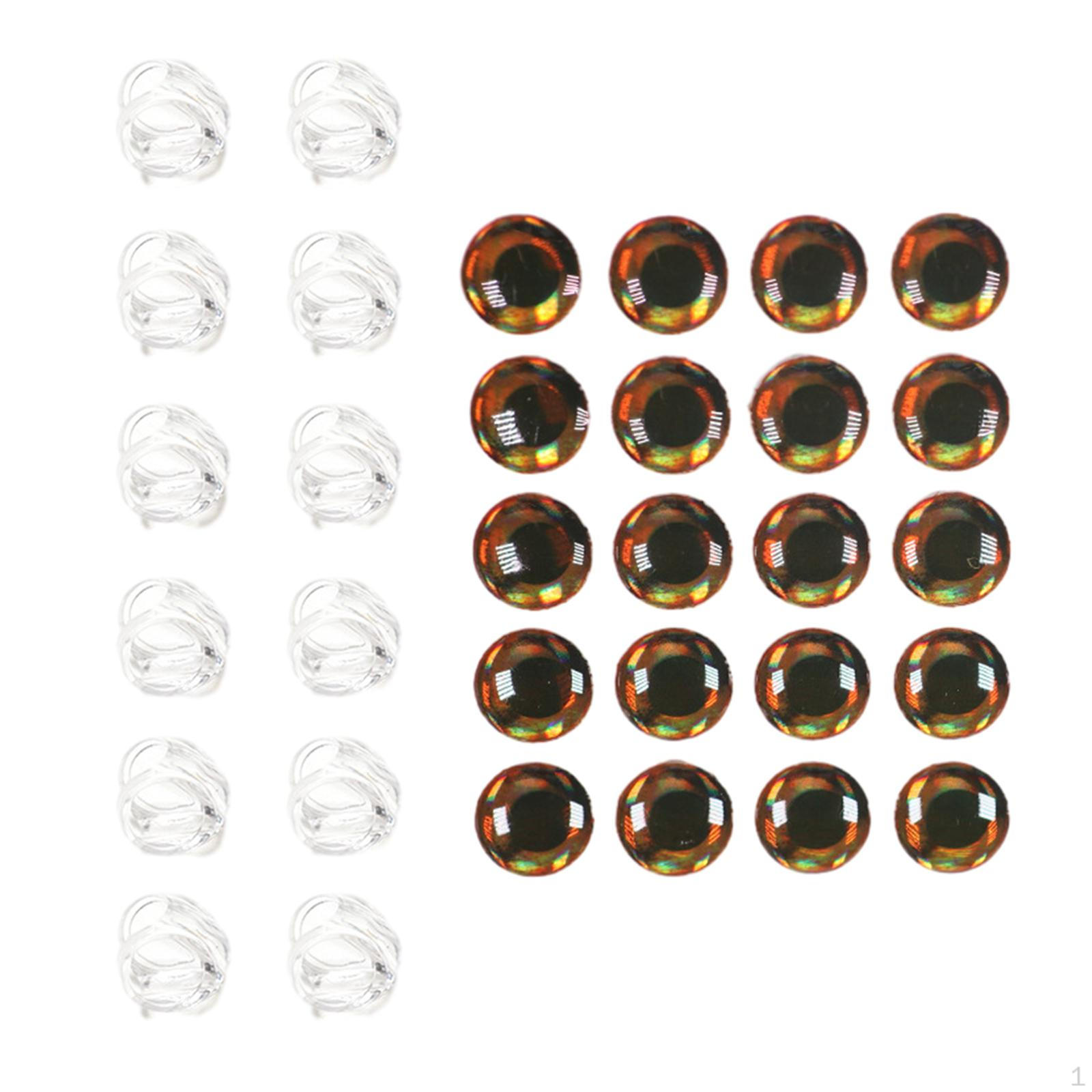 4D Bionic Fish Eye Sticker, Realistic Lure Eyes, Clear Streamer Heads Fly Fishing Eyes for 6mm