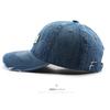 Retro washed denim baseball cap with letter embroidery, suitable for outdoor activities, travel, and sun protection