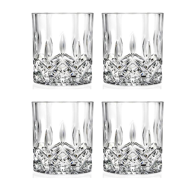 6 stk/4 stk/2 stk/1 stk Whiskyglass Krystallglass 230 ml Vinglass Gjennomsiktig Drikkeglass for Bar/Hjem Spiritusglass Preget Vannglass