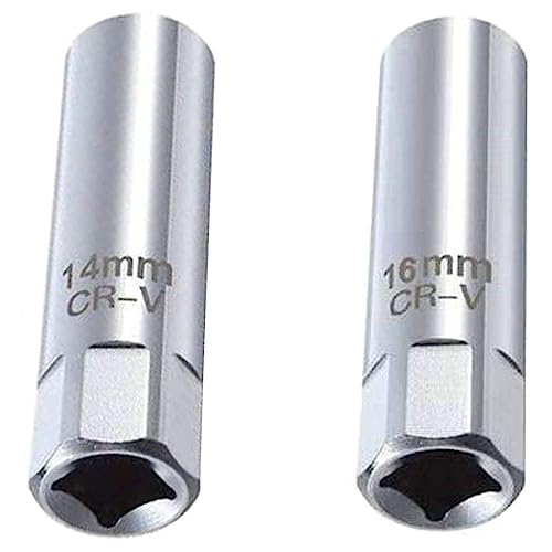 

Ключ для свечей зажигания, универсальная головка, головка для свечей зажигания, ключ для свечей зажигания, 14 мм/16 мм, инструмент для снятия, тонкостенный набор из 2 предметов, серебристый