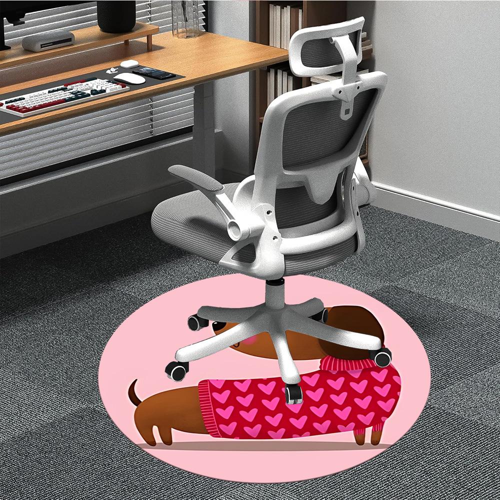

1pc Dachshund Heart Chair Carpet for Office - Durable, Ideal for Chair Mats, Stylish & Functional Decorative Rug yy260203010 80cm by 80cm