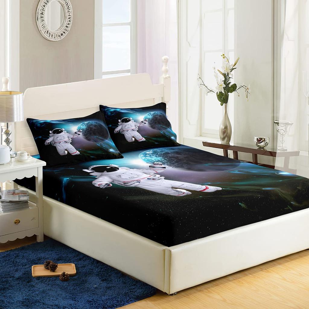 Pink Flamingo Pattern Bed Hat Three-Piece Digital Printing Bedding Bed Hat Three-Piece Set Children And Adults