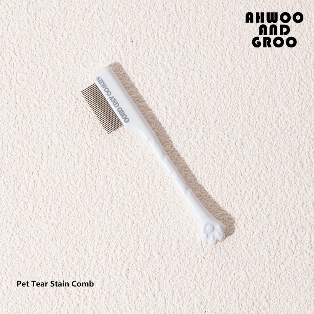Tear Stain Remover for Dogs and Cats Pet Facial Cleaning Comb Grooming Tool to Remove Eye Boogers Tear Stains and Dirt Wooden
