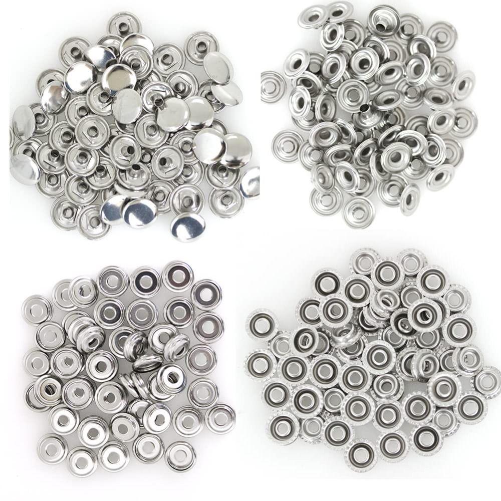100 Sets Stainless Steel Stainless Steel Fastener 15mm Press Stud Button Marine Boat