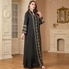 Women's Embroidered Long Sleeve Patchwork Robe - Middle Eastern and Western Style