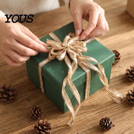 Hanging Bows for Christmas Trees 2 Pcs Velvet Bows, Shiny Bow Tree Decoration Holiday Gift Wrapping Wreath, Garland, Xmas Party, Wedding, Baby Shower,